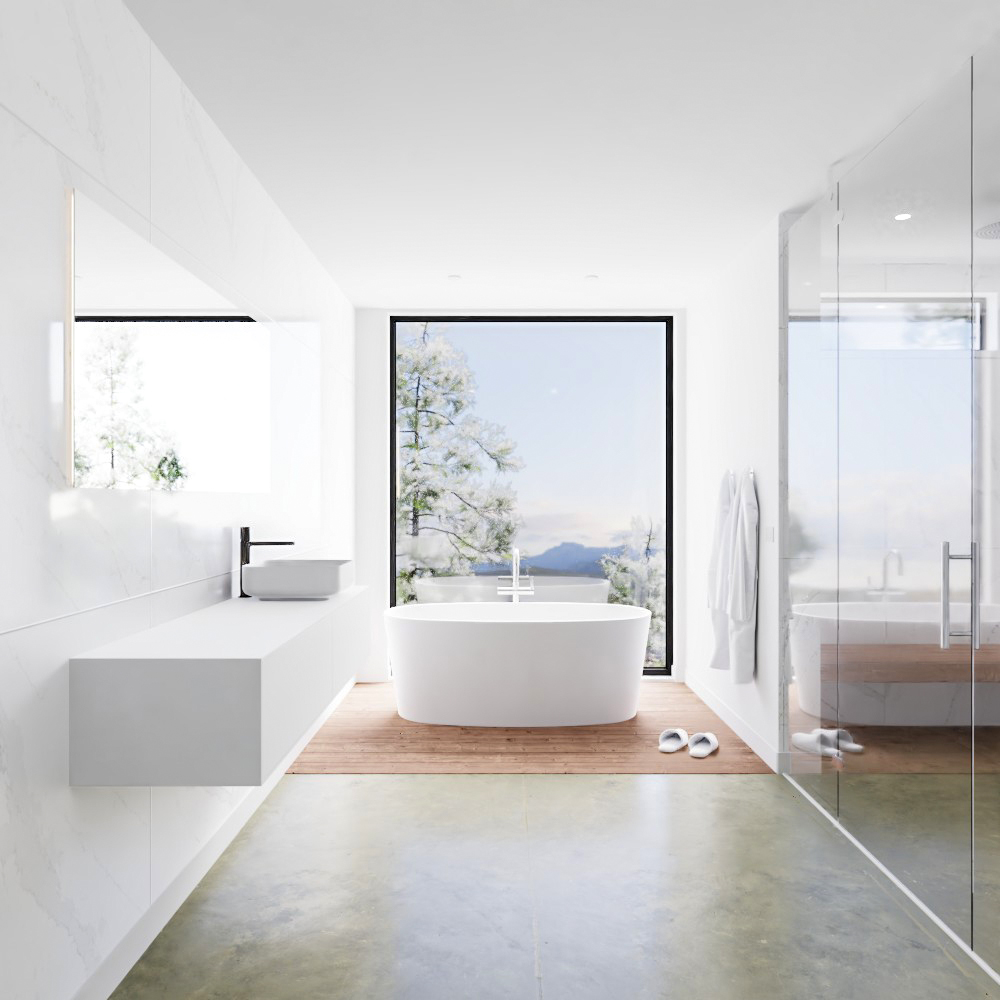 MONDIAZ LAGOM 160cm mueble de baño solid surface Talc 2 cajones BINX Derecho 1 orificio 3 MONDIAZ LAGOM 160cm mueble de baño solid surface Talc 2 cajones BINX Derecho 1 orificio - Imagen 3