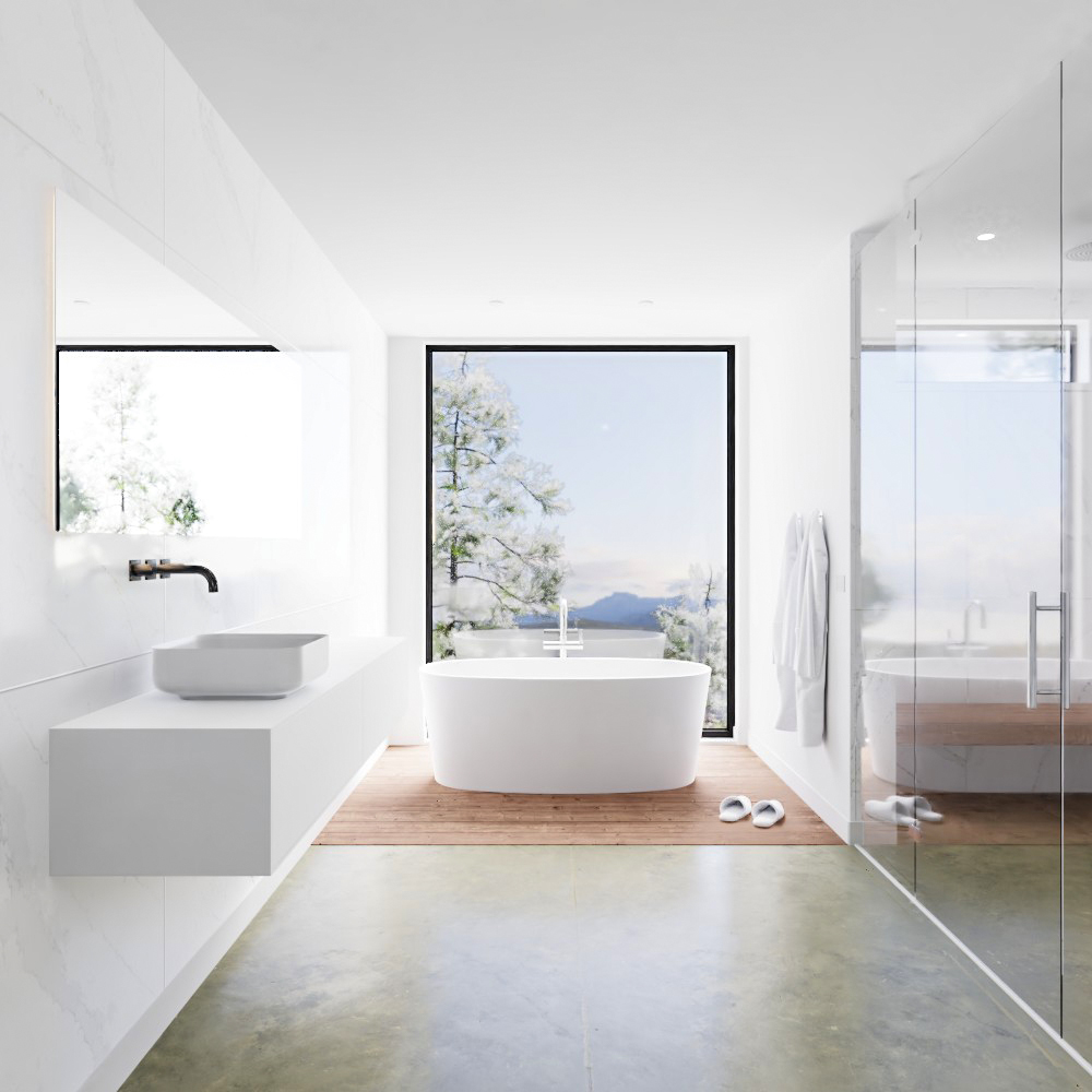 MONDIAZ LAGOM 180cm mueble de baño solid surface Talc 2 cajones BINX Izquierda sin orificio 3 MONDIAZ LAGOM 180cm mueble de baño solid surface Talc 2 cajones BINX Izquierda sin orificio - Imagen 3