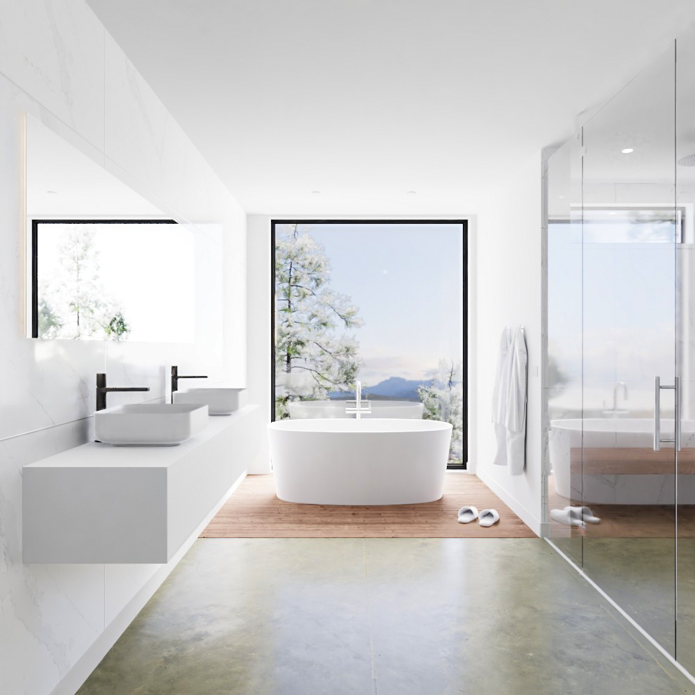 MONDIAZ LAGOM 190cm mueble de baño solid surface Talc 2 cajones BINX Doble 2 orificios 3 MONDIAZ LAGOM 190cm mueble de baño solid surface Talc 2 cajones BINX Doble 2 orificios - Imagen 3