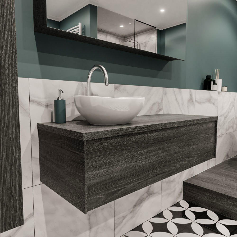 MONDIAZ LUSH 120cm mueble de baño Antracite 1 cajón lavabo BARCO Izquierda 1 orificio 3 MONDIAZ LUSH 120cm mueble de baño Antracite 1 cajón lavabo BARCO Izquierda 1 orificio - Imagen 3