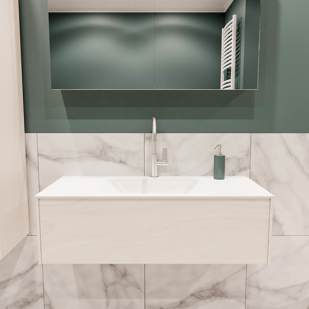 MONDIAZ LUSH 100cm mueble de baño Underlayment 1 cajón lavabo CLOUD Centro 1 orificio 2 MONDIAZ LUSH 100cm mueble de baño Underlayment 1 cajón lavabo CLOUD Centro 1 orificio - Imagen 2