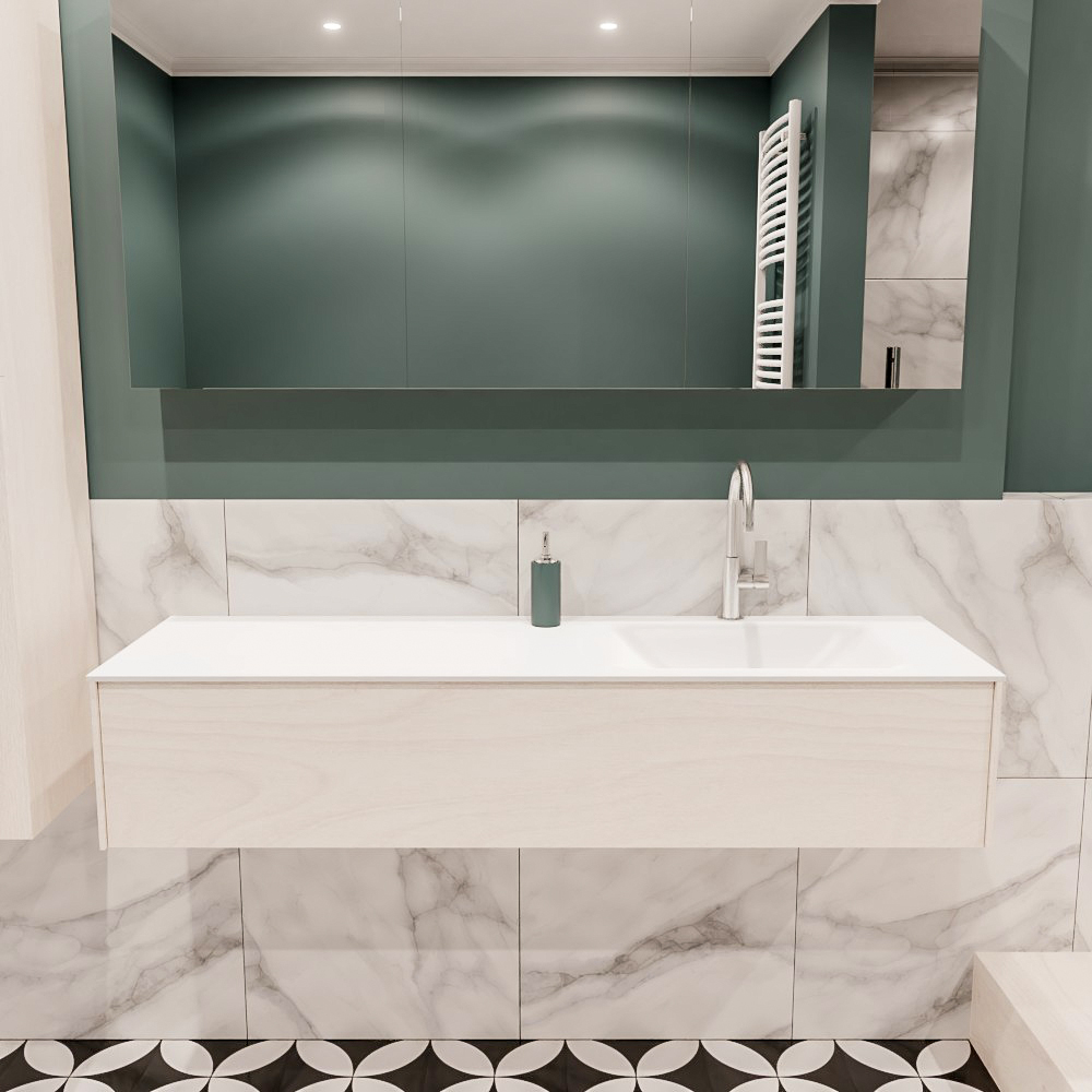 MONDIAZ LUSH 150cm mueble de baño Underlayment 1 cajón lavabo CLOUD Derecho 1 orificio 2 MONDIAZ LUSH 150cm mueble de baño Underlayment 1 cajón lavabo CLOUD Derecho 1 orificio - Imagen 2