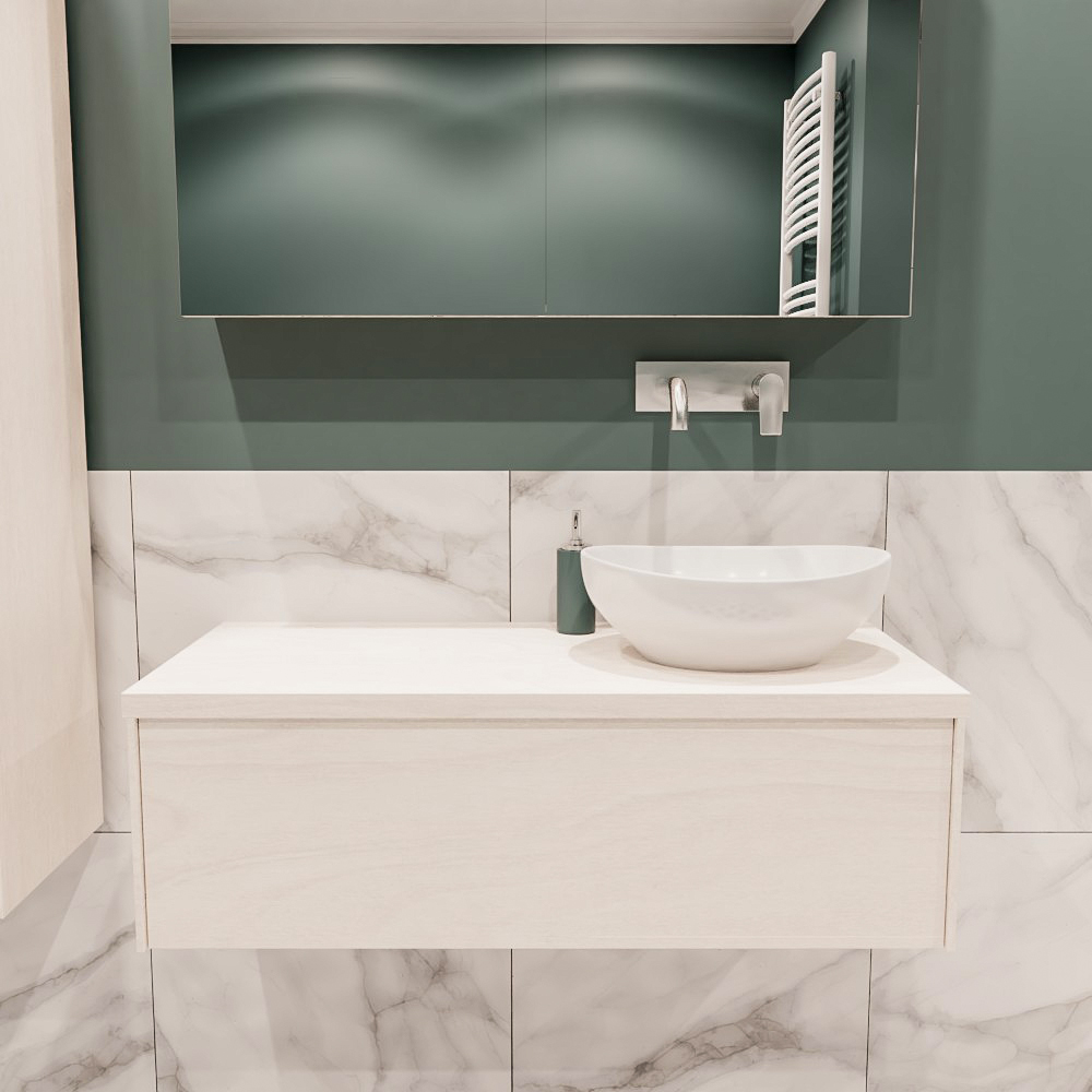 MONDIAZ LUSH 100cm mueble de baño Underlayment 1 cajón lavabo BARCO Derecho sin orificio 2 MONDIAZ LUSH 100cm mueble de baño Underlayment 1 cajón lavabo BARCO Derecho sin orificio - Imagen 2