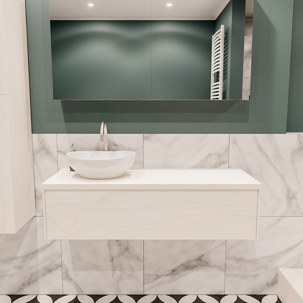 MONDIAZ LUSH 120cm mueble de baño Underlayment 1 cajón lavabo BARCO Izquierda 1 orificio 2 MONDIAZ LUSH 120cm mueble de baño Underlayment 1 cajón lavabo BARCO Izquierda 1 orificio - Imagen 2