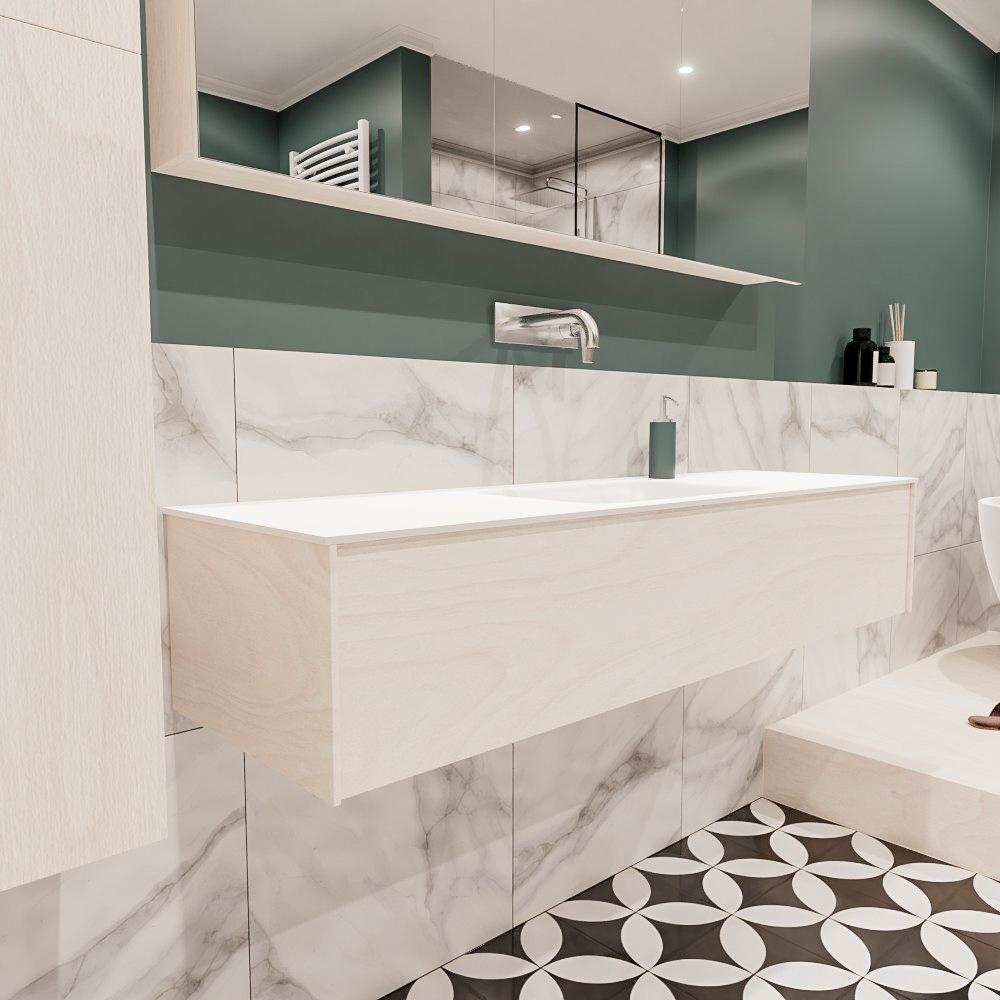MONDIAZ LUSH 150cm mueble de baño Underlayment 1 cajón lavabo CLOUD Centro sin orificio 3 MONDIAZ LUSH 150cm mueble de baño Underlayment 1 cajón lavabo CLOUD Centro sin orificio - Imagen 3