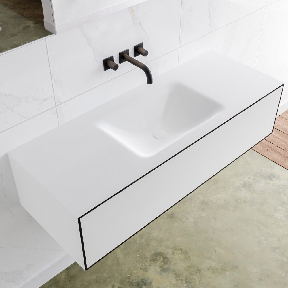 MONDIAZ LAGOM 120cm mueble de baño solid surface Urban 1 cajón lavabo CLOUD Centro sin orificio 1 MONDIAZ LAGOM 120cm mueble de baño solid surface Urban 1 cajón lavabo CLOUD Centro sin orificio