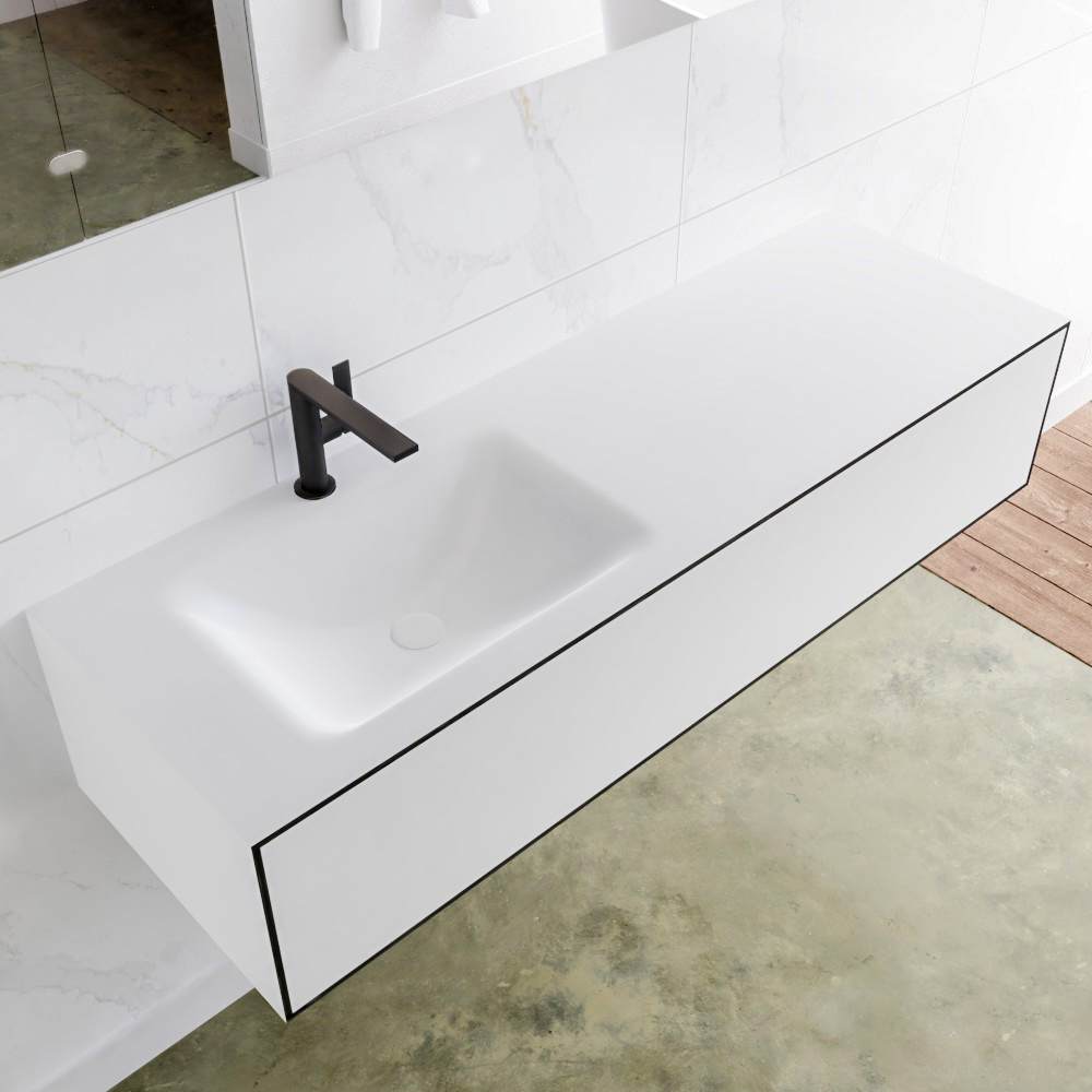 MONDIAZ LAGOM 140cm mueble de baño solid surface Urban 1 cajón lavabo CLOUD Izquierda 1 orificio 1 MONDIAZ LAGOM 140cm mueble de baño solid surface Urban 1 cajón lavabo CLOUD Izquierda 1 orificio
