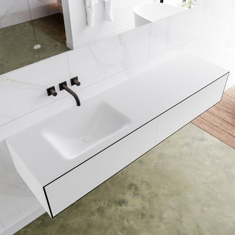 MONDIAZ LAGOM 170cm mueble de baño solid surface Urban 2 cajones lavabo CLOUD Izquierda sin orificio 1 MONDIAZ LAGOM 170cm mueble de baño solid surface Urban 2 cajones lavabo CLOUD Izquierda sin orificio