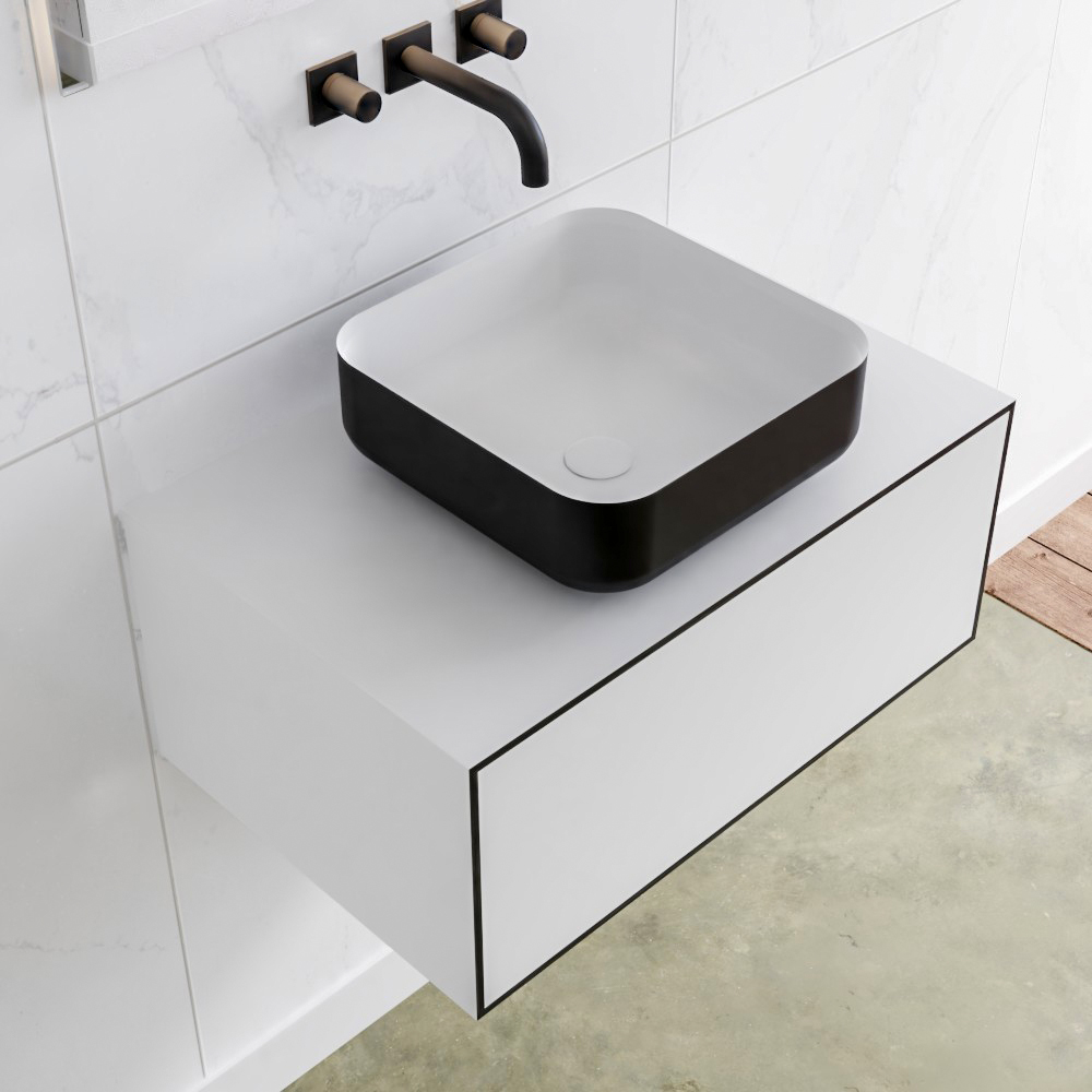 MONDIAZ LAGOM 70cm mueble de baño solid surface Urban 1 cajón BINX Centro sin orificio 1 MONDIAZ LAGOM 70cm mueble de baño solid surface Urban 1 cajón BINX Centro sin orificio