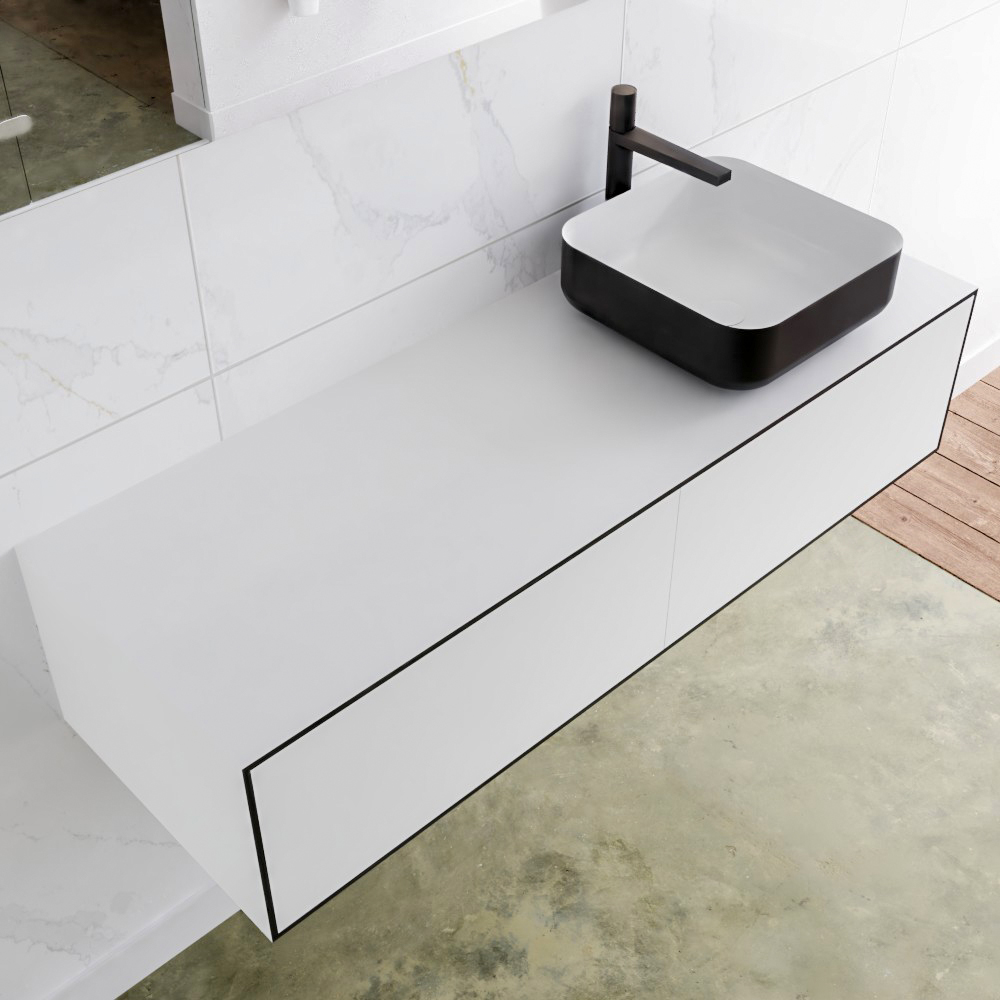 MONDIAZ LAGOM 130cm mueble de baño solid surface Urban 2 cajones BINX Derecho 1 orificio 1 MONDIAZ LAGOM 130cm mueble de baño solid surface Urban 2 cajones BINX Derecho 1 orificio