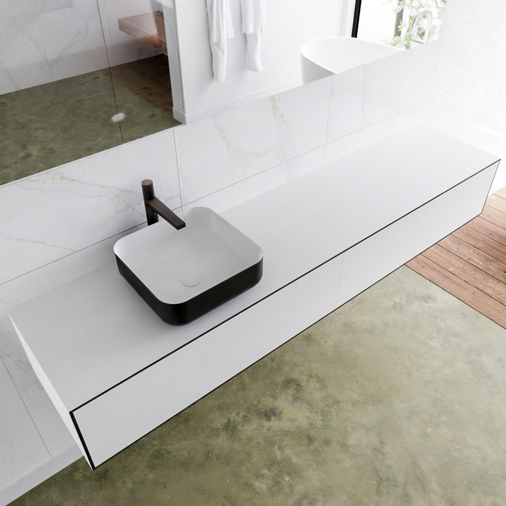 MONDIAZ LAGOM 200cm mueble de baño solid surface Urban 2 cajones BINX Izquierda 1 orificio 1 MONDIAZ LAGOM 200cm mueble de baño solid surface Urban 2 cajones BINX Izquierda 1 orificio