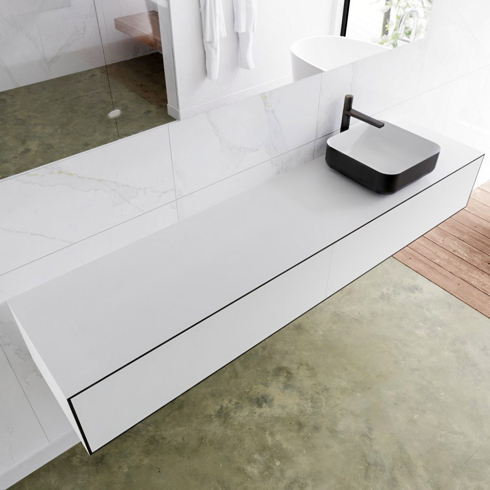 MONDIAZ LAGOM 200cm mueble de baño solid surface Urban 2 cajones BINX Derecho 1 orificio 1 MONDIAZ LAGOM 200cm mueble de baño solid surface Urban 2 cajones BINX Derecho 1 orificio