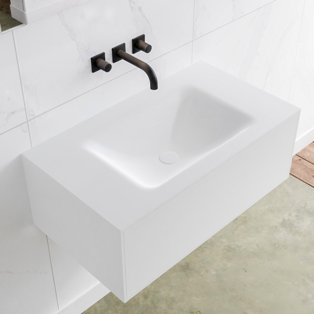 MONDIAZ LAGOM 80cm mueble de baño solid surface Talc 1 cajón lavabo CLOUD Centro sin orificio 1 MONDIAZ LAGOM 80cm mueble de baño solid surface Talc 1 cajón lavabo CLOUD Centro sin orificio