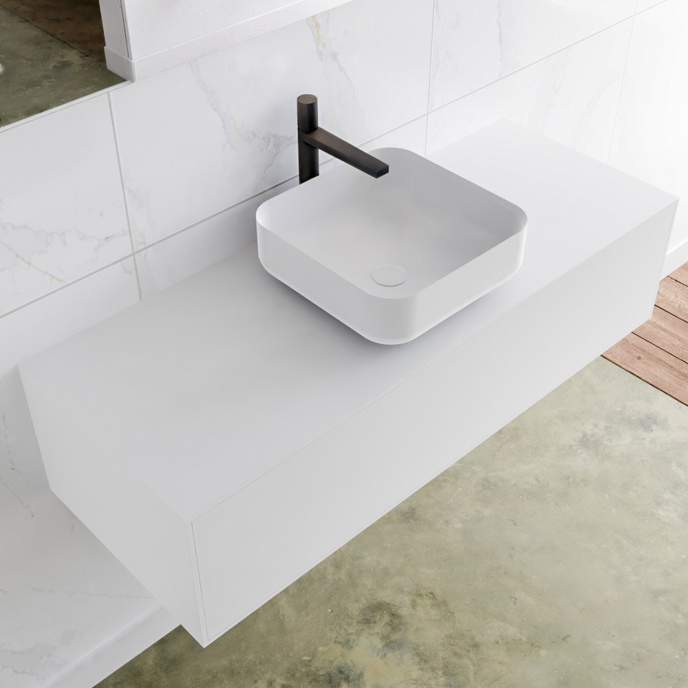 MONDIAZ LAGOM 120cm mueble de baño solid surface Talc 1 cajón BINX Centro 1 orificio 1 MONDIAZ LAGOM 120cm mueble de baño solid surface Talc 1 cajón BINX Centro 1 orificio