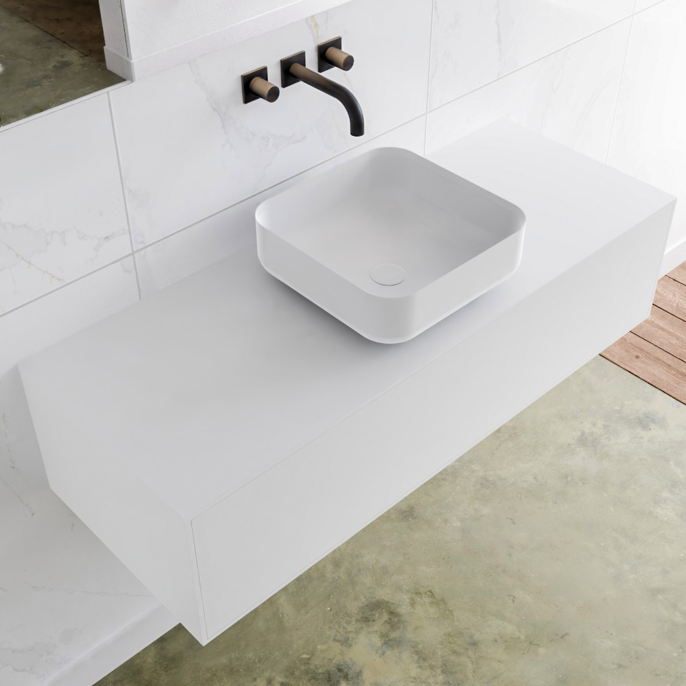 MONDIAZ LAGOM 120cm mueble de baño solid surface Talc 1 cajón BINX Centro sin orificio 1 MONDIAZ LAGOM 120cm mueble de baño solid surface Talc 1 cajón BINX Centro sin orificio