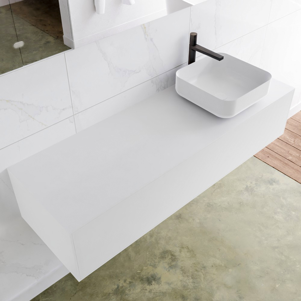 MONDIAZ LAGOM 140cm mueble de baño solid surface Talc 1 cajón BINX Derecho 1 orificio 1 MONDIAZ LAGOM 140cm mueble de baño solid surface Talc 1 cajón BINX Derecho 1 orificio