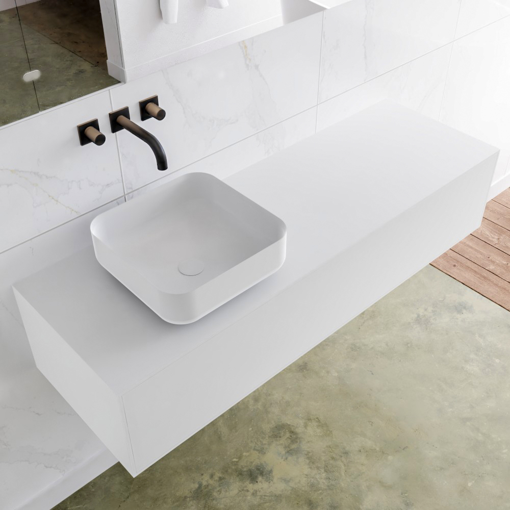 MONDIAZ LAGOM 140cm mueble de baño solid surface Talc 1 cajón BINX Izquierda sin orificio 1 MONDIAZ LAGOM 140cm mueble de baño solid surface Talc 1 cajón BINX Izquierda sin orificio