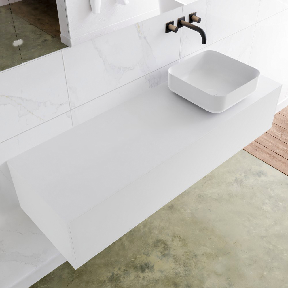 MONDIAZ LAGOM 140cm mueble de baño solid surface Talc 1 cajón BINX Derecho sin orificio 1 MONDIAZ LAGOM 140cm mueble de baño solid surface Talc 1 cajón BINX Derecho sin orificio