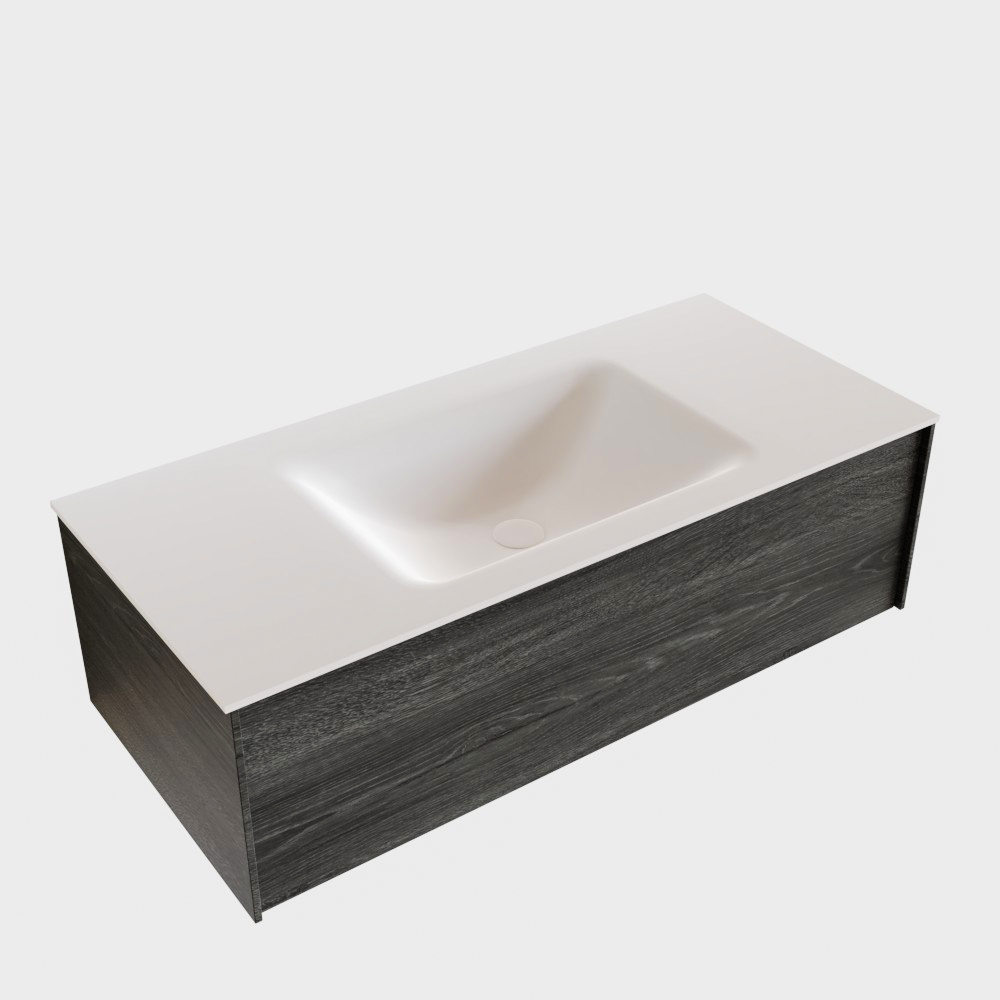 MONDIAZ LUSH 100cm mueble de baño Antracite 1 cajón lavabo CLOUD Centro 1 orificio 4 MONDIAZ LUSH 100cm mueble de baño Antracite 1 cajón lavabo CLOUD Centro 1 orificio - Imagen 4