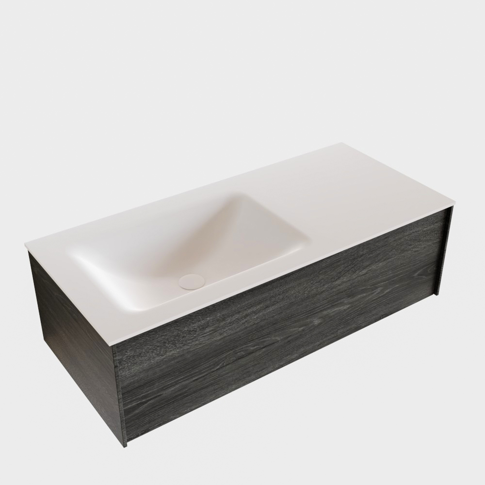 MONDIAZ LUSH 100cm mueble de baño Antracite 1 cajón lavabo CLOUD Izquierda sin orificio 4 MONDIAZ LUSH 100cm mueble de baño Antracite 1 cajón lavabo CLOUD Izquierda sin orificio - Imagen 4