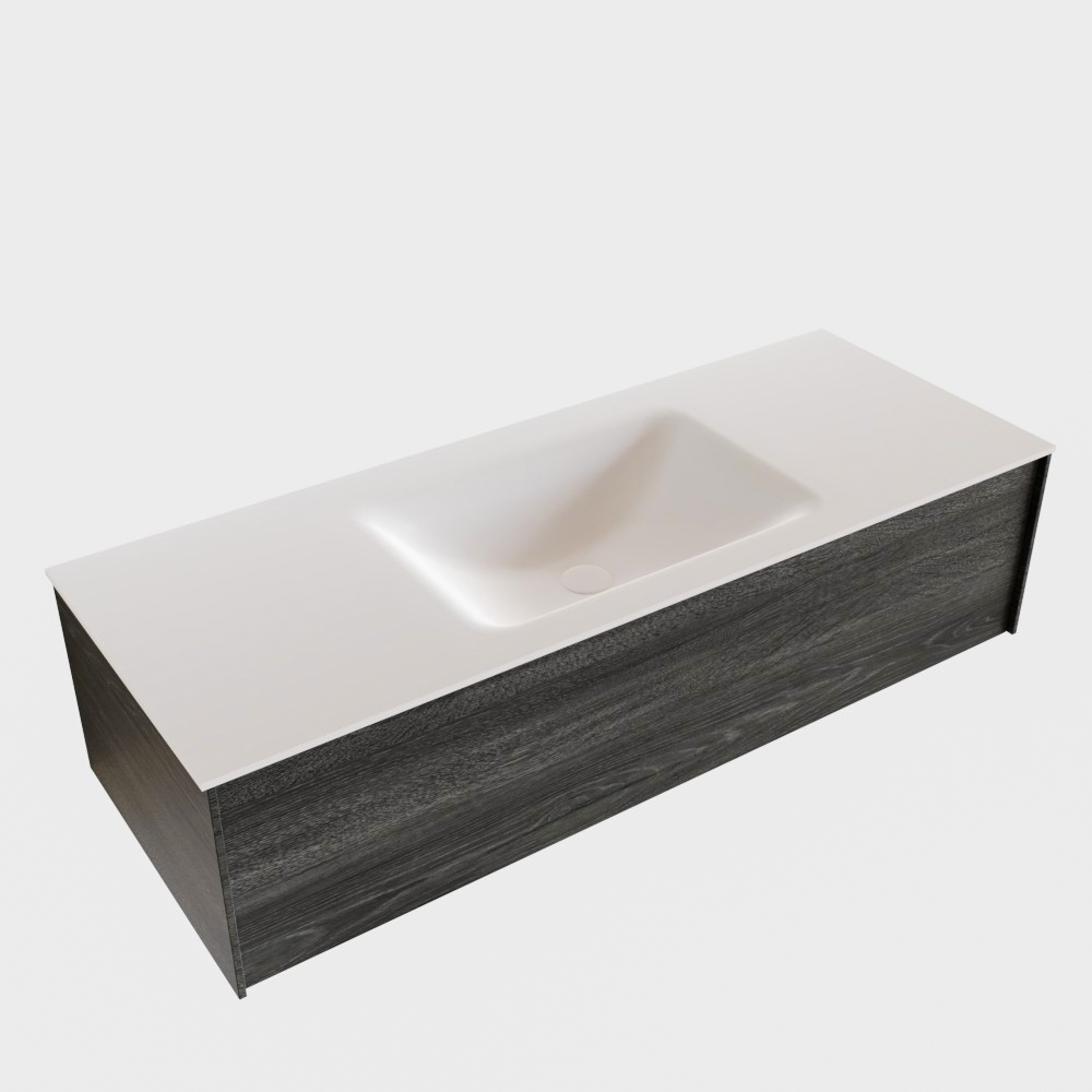 MONDIAZ LUSH 120cm mueble de baño Antracite 1 cajón lavabo CLOUD Centro 1 orificio 4 MONDIAZ LUSH 120cm mueble de baño Antracite 1 cajón lavabo CLOUD Centro 1 orificio - Imagen 4