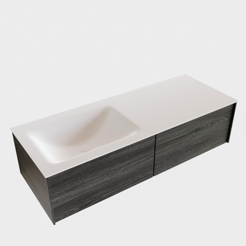 MONDIAZ LUSH 120cm mueble de baño Antracite 2 cajones lavabo CLOUD Izquierda sin orificio 4 MONDIAZ LUSH 120cm mueble de baño Antracite 2 cajones lavabo CLOUD Izquierda sin orificio - Imagen 4