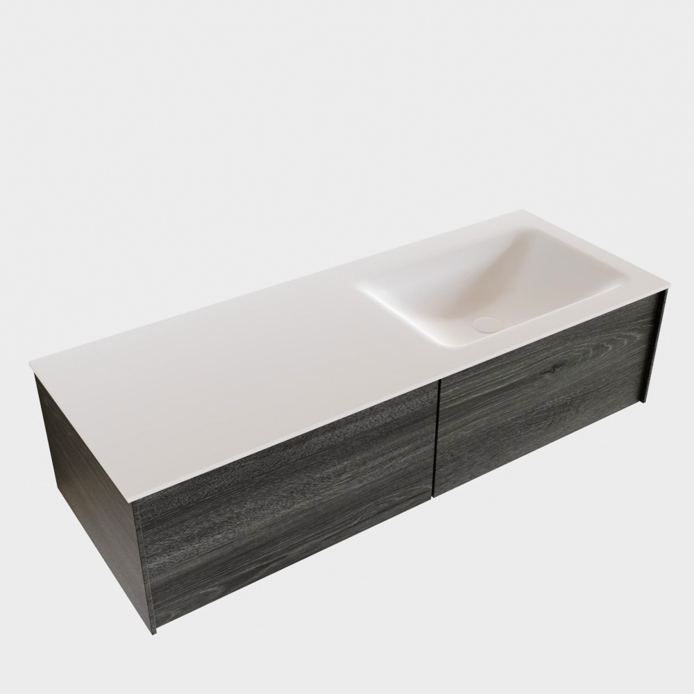 MONDIAZ LUSH 120cm mueble de baño Antracite 2 cajones lavabo CLOUD Derecho sin orificio 4 MONDIAZ LUSH 120cm mueble de baño Antracite 2 cajones lavabo CLOUD Derecho sin orificio - Imagen 4