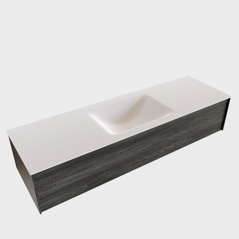 MONDIAZ LUSH 150cm mueble de baño Antracite 1 cajón lavabo CLOUD Centro 1 orificio 4 MONDIAZ LUSH 150cm mueble de baño Antracite 1 cajón lavabo CLOUD Centro 1 orificio - Imagen 4