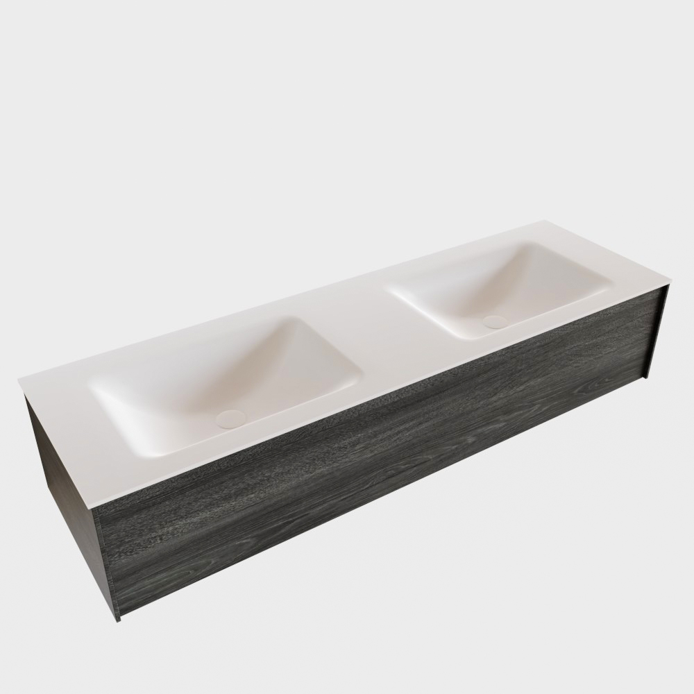 MONDIAZ LUSH 150cm mueble de baño Antracite 1 cajón lavabo CLOUD Doble 2 orificios 4 MONDIAZ LUSH 150cm mueble de baño Antracite 1 cajón lavabo CLOUD Doble 2 orificios - Imagen 4