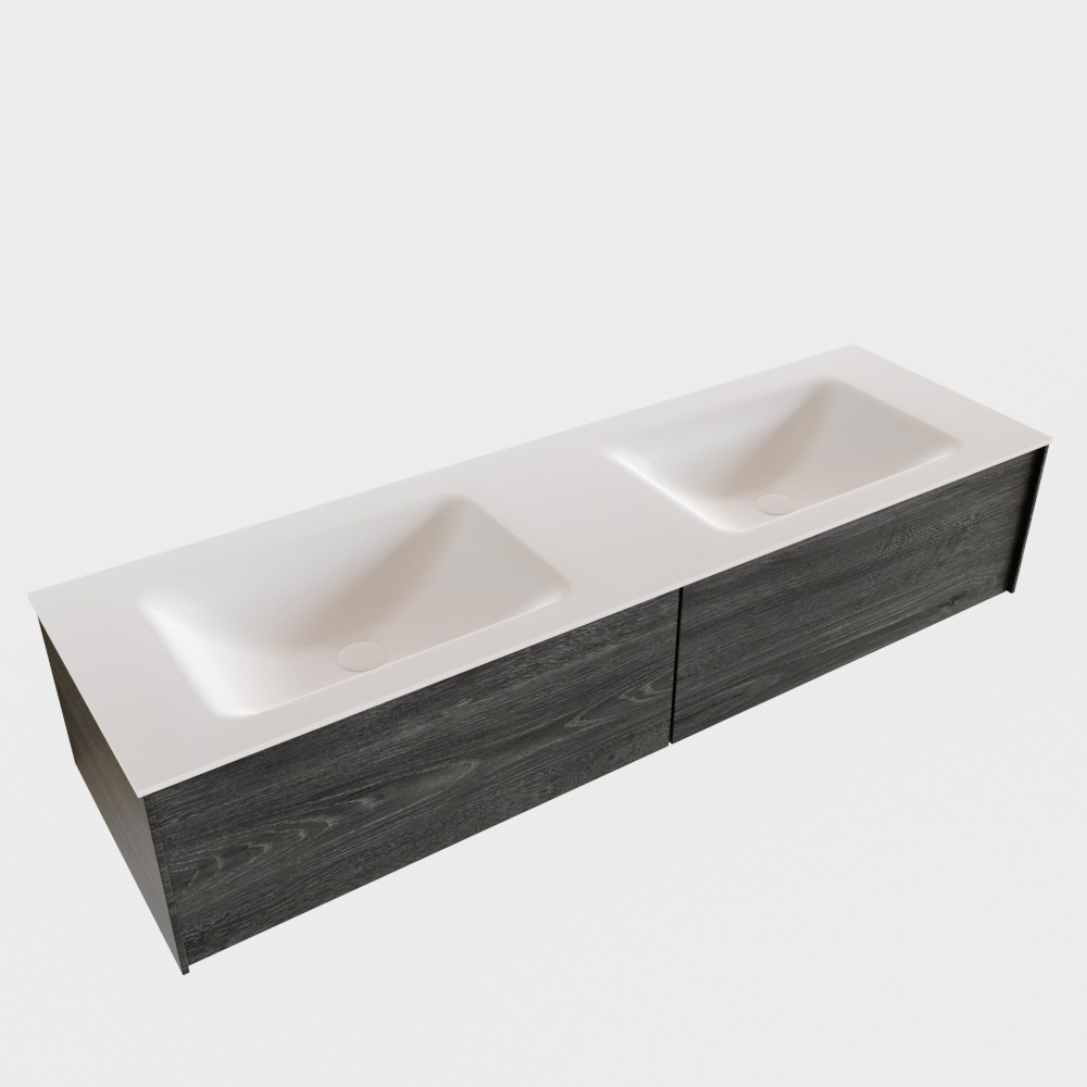 MONDIAZ LUSH 150cm mueble de baño Antracite 2 cajones lavabo CLOUD Doble 2 orificios 4 MONDIAZ LUSH 150cm mueble de baño Antracite 2 cajones lavabo CLOUD Doble 2 orificios - Imagen 4
