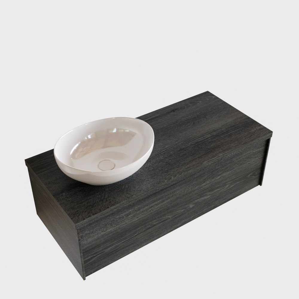 MONDIAZ LUSH 100cm mueble de baño Antracite 1 cajón lavabo BARCO Izquierda 1 orificio 4 MONDIAZ LUSH 100cm mueble de baño Antracite 1 cajón lavabo BARCO Izquierda 1 orificio - Imagen 4