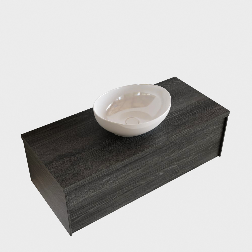 MONDIAZ LUSH 100cm mueble de baño Antracite 1 cajón lavabo BARCO Centro sin orificio 4 MONDIAZ LUSH 100cm mueble de baño Antracite 1 cajón lavabo BARCO Centro sin orificio - Imagen 4