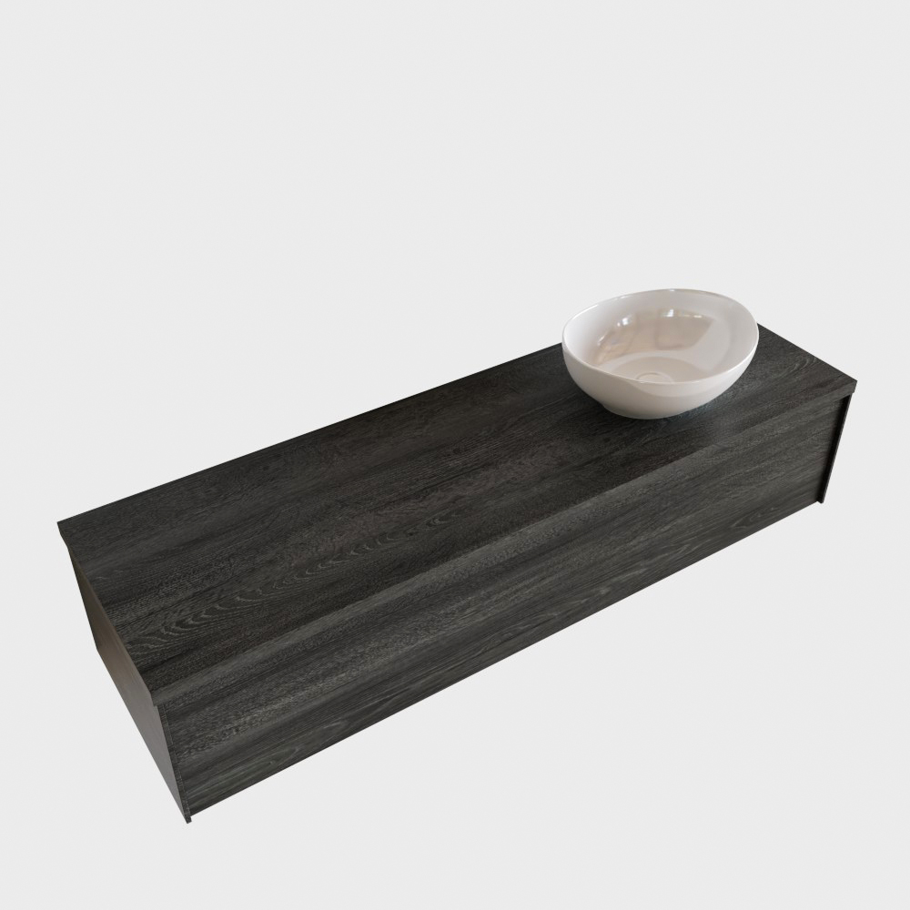 MONDIAZ LUSH 150cm mueble de baño Antracite 1 cajón lavabo BARCO Derecho sin orificio 4 MONDIAZ LUSH 150cm mueble de baño Antracite 1 cajón lavabo BARCO Derecho sin orificio - Imagen 4