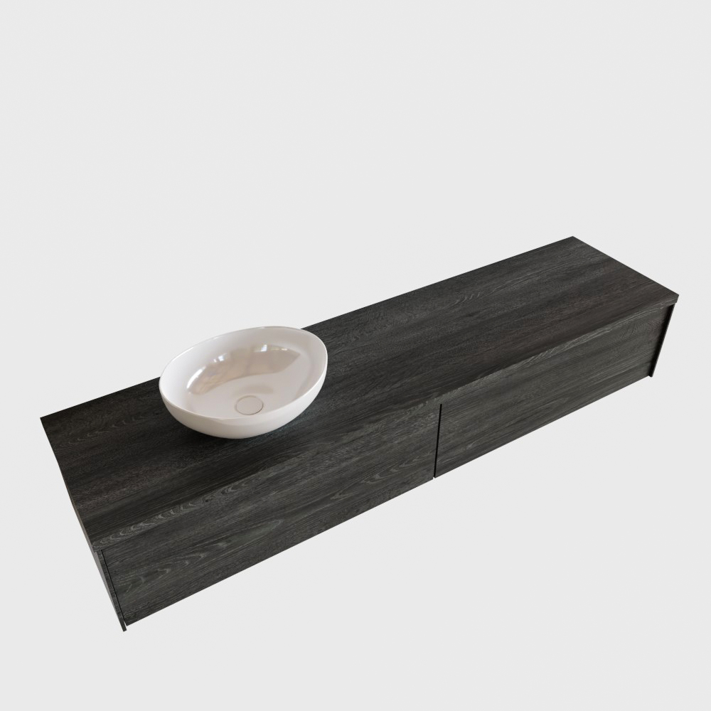 MONDIAZ LUSH 180cm mueble de baño Antracite 2 cajones lavabo BARCO Izquierda sin orificio 4 MONDIAZ LUSH 180cm mueble de baño Antracite 2 cajones lavabo BARCO Izquierda sin orificio - Imagen 4