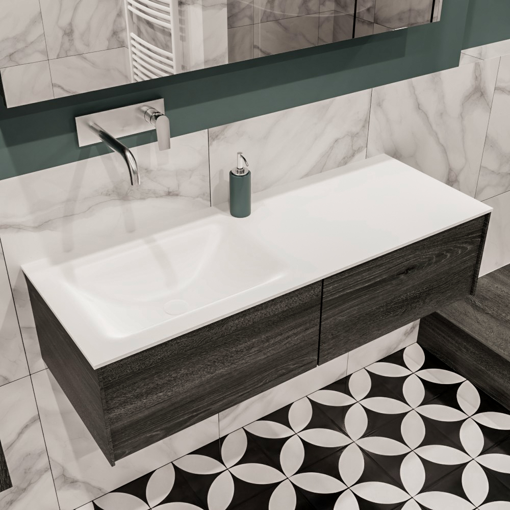 MONDIAZ LUSH 120cm mueble de baño Antracite 2 cajones lavabo CLOUD Izquierda sin orificio 1 MONDIAZ LUSH 120cm mueble de baño Antracite 2 cajones lavabo CLOUD Izquierda sin orificio