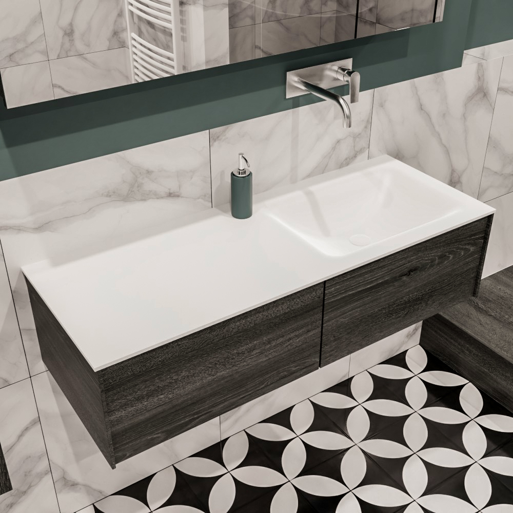 MONDIAZ LUSH 120cm mueble de baño Antracite 2 cajones lavabo CLOUD Derecho sin orificio 1 MONDIAZ LUSH 120cm mueble de baño Antracite 2 cajones lavabo CLOUD Derecho sin orificio