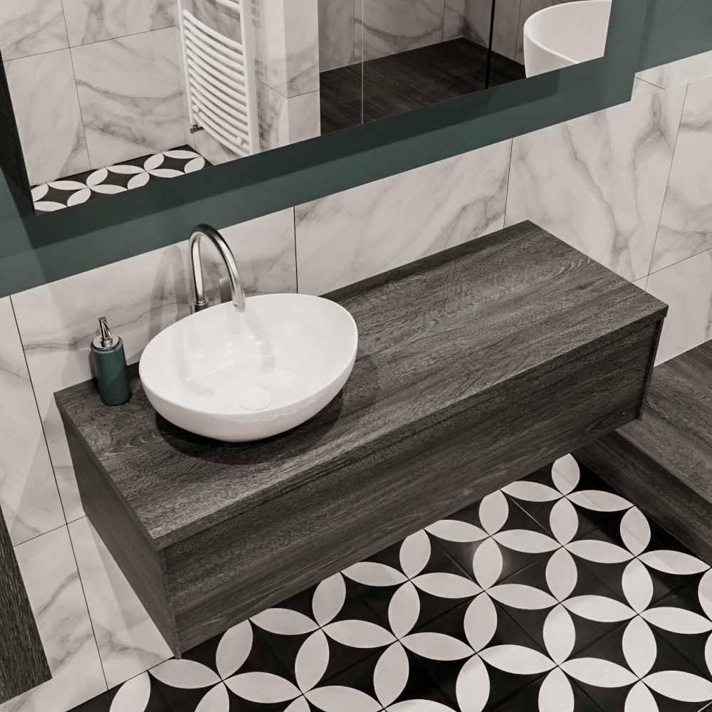 MONDIAZ LUSH 120cm mueble de baño Antracite 1 cajón lavabo BARCO Izquierda 1 orificio 1 MONDIAZ LUSH 120cm mueble de baño Antracite 1 cajón lavabo BARCO Izquierda 1 orificio