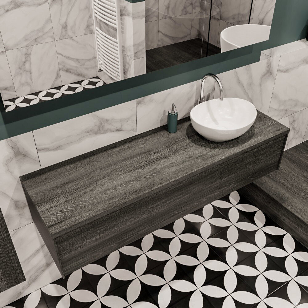 MONDIAZ LUSH 150cm mueble de baño Antracite 1 cajón lavabo BARCO Derecho 1 orificio 1 MONDIAZ LUSH 150cm mueble de baño Antracite 1 cajón lavabo BARCO Derecho 1 orificio