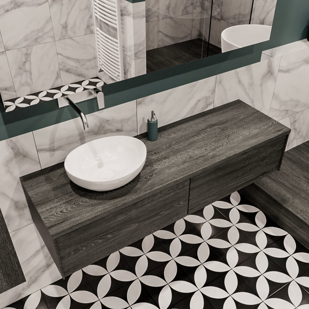 MONDIAZ LUSH 150cm mueble de baño Antracite 2 cajones lavabo BARCO Izquierda sin orificio 1 MONDIAZ LUSH 150cm mueble de baño Antracite 2 cajones lavabo BARCO Izquierda sin orificio