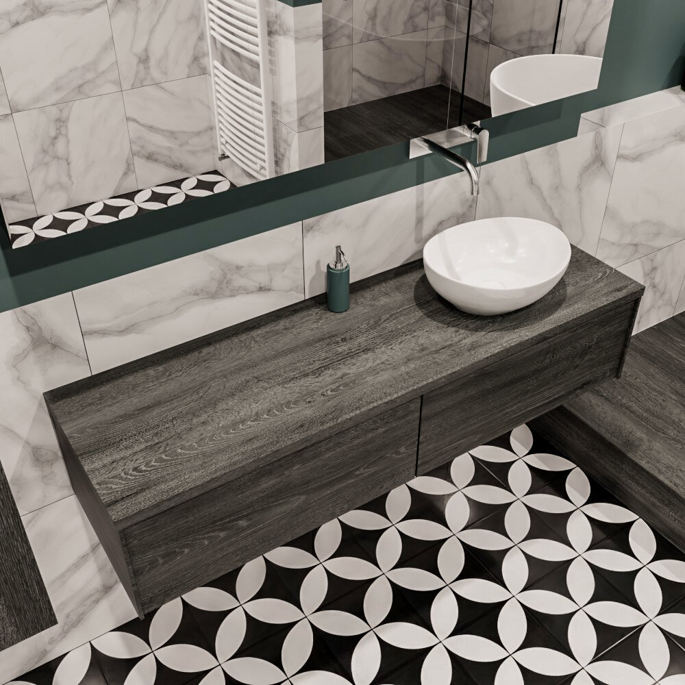 MONDIAZ LUSH 150cm mueble de baño Antracite 2 cajones lavabo BARCO Derecho sin orificio 1 MONDIAZ LUSH 150cm mueble de baño Antracite 2 cajones lavabo BARCO Derecho sin orificio