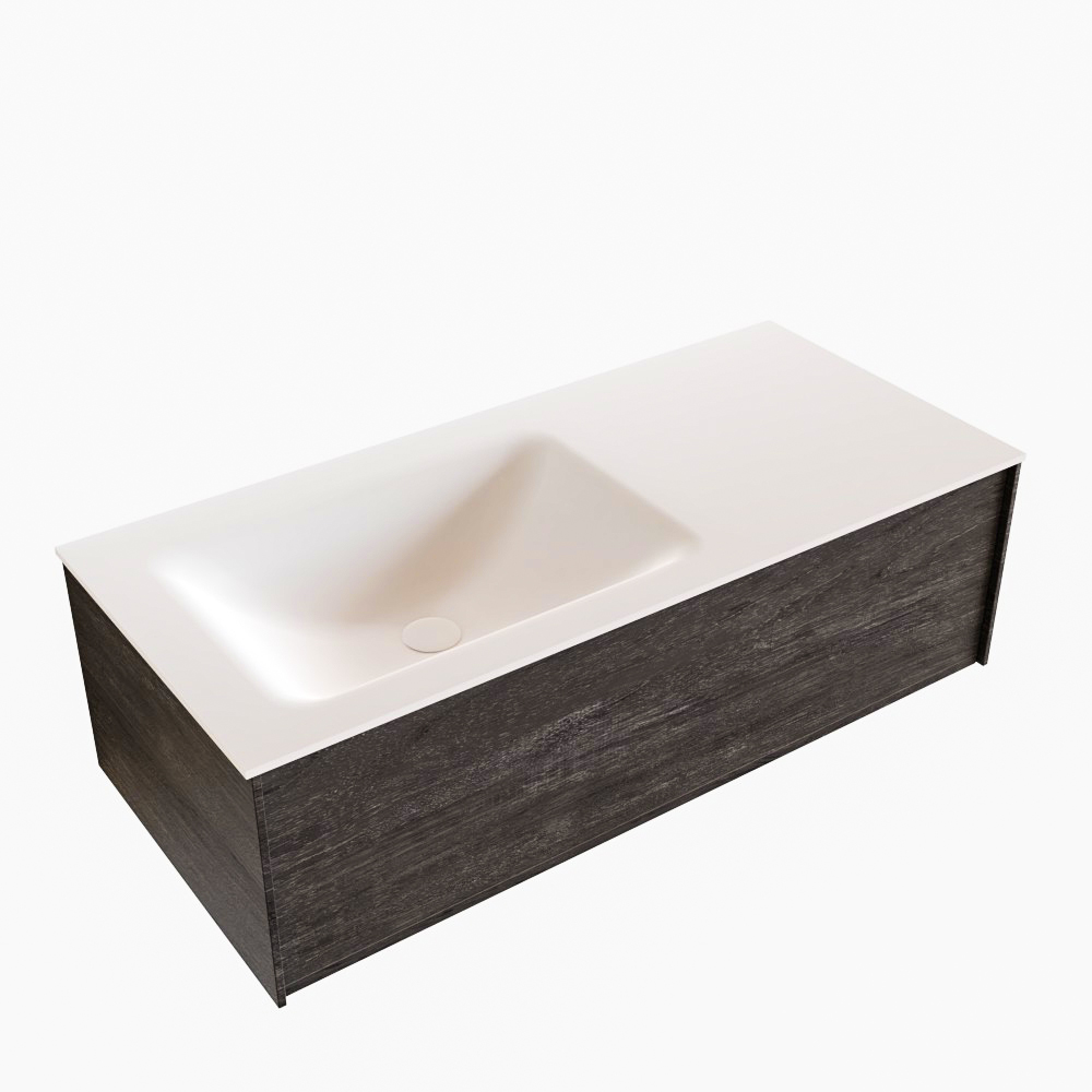 MONDIAZ LUSH 100cm mueble de baño Dark Brown 1 cajón lavabo CLOUD Izquierda sin orificio 4 MONDIAZ LUSH 100cm mueble de baño Dark Brown 1 cajón lavabo CLOUD Izquierda sin orificio - Imagen 4