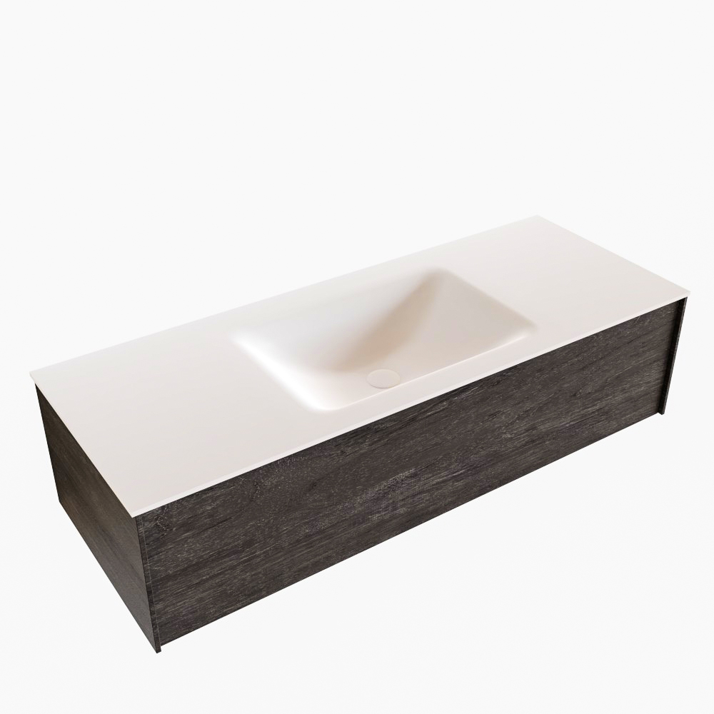 MONDIAZ LUSH 120cm mueble de baño Dark Brown 1 cajón lavabo CLOUD Centro 1 orificio 4 MONDIAZ LUSH 120cm mueble de baño Dark Brown 1 cajón lavabo CLOUD Centro 1 orificio - Imagen 4