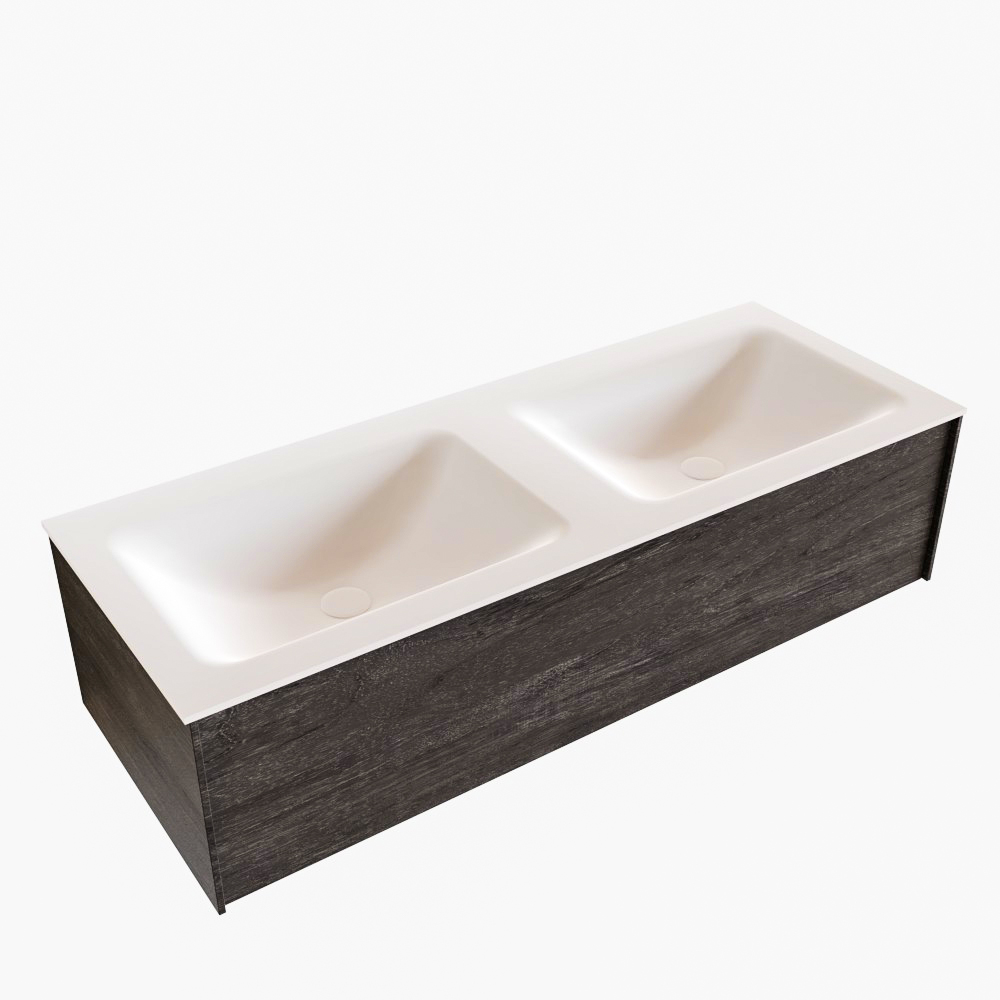 MONDIAZ LUSH 120cm mueble de baño Dark Brown 1 cajón lavabo CLOUD Doble 2 orificios 4 MONDIAZ LUSH 120cm mueble de baño Dark Brown 1 cajón lavabo CLOUD Doble 2 orificios - Imagen 4