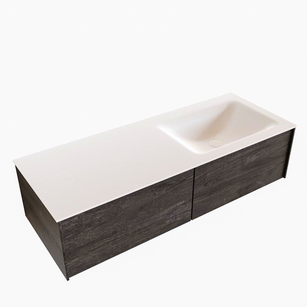 MONDIAZ LUSH 120cm mueble de baño Dark Brown 2 cajones lavabo CLOUD Derecho sin orificio 4 MONDIAZ LUSH 120cm mueble de baño Dark Brown 2 cajones lavabo CLOUD Derecho sin orificio - Imagen 4