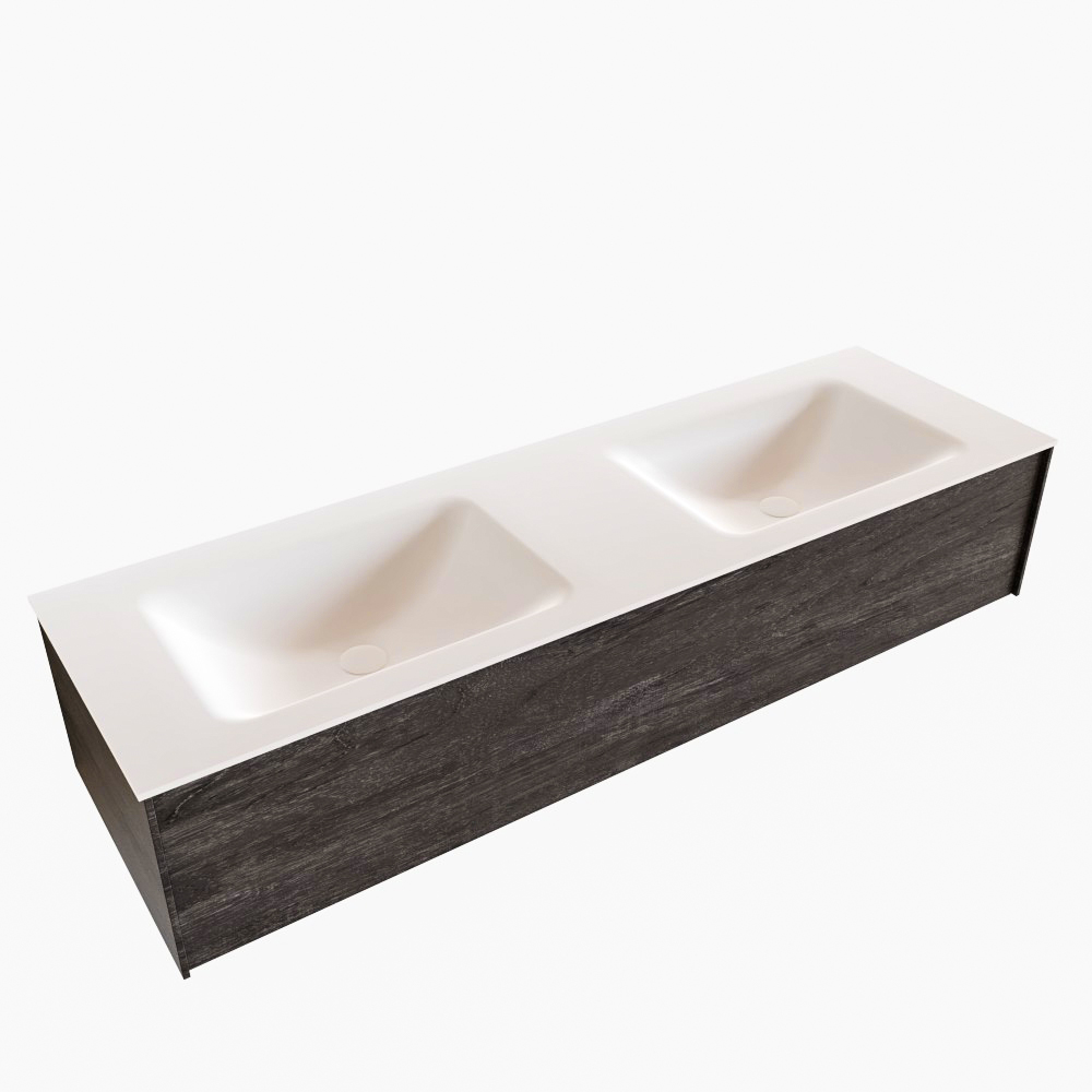 MONDIAZ LUSH 150cm mueble de baño Dark Brown 1 cajón lavabo CLOUD Doble 2 orificios 4 MONDIAZ LUSH 150cm mueble de baño Dark Brown 1 cajón lavabo CLOUD Doble 2 orificios - Imagen 4