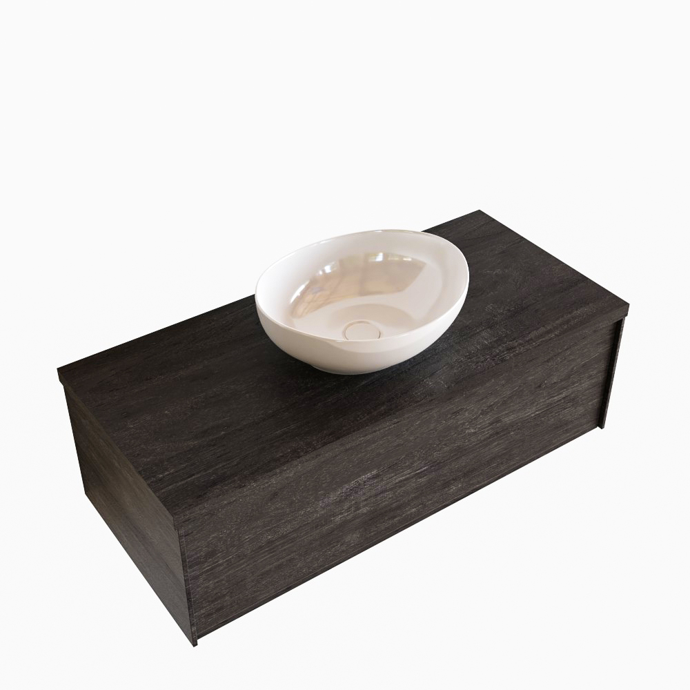 MONDIAZ LUSH 100cm mueble de baño Dark Brown 1 cajón lavabo BARCO Centro 1 orificio 4 MONDIAZ LUSH 100cm mueble de baño Dark Brown 1 cajón lavabo BARCO Centro 1 orificio - Imagen 4