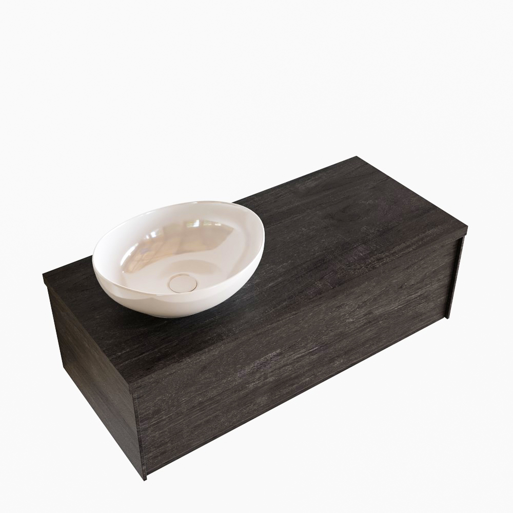 MONDIAZ LUSH 100cm mueble de baño Dark Brown 1 cajón lavabo BARCO Izquierda 1 orificio 4 MONDIAZ LUSH 100cm mueble de baño Dark Brown 1 cajón lavabo BARCO Izquierda 1 orificio - Imagen 4