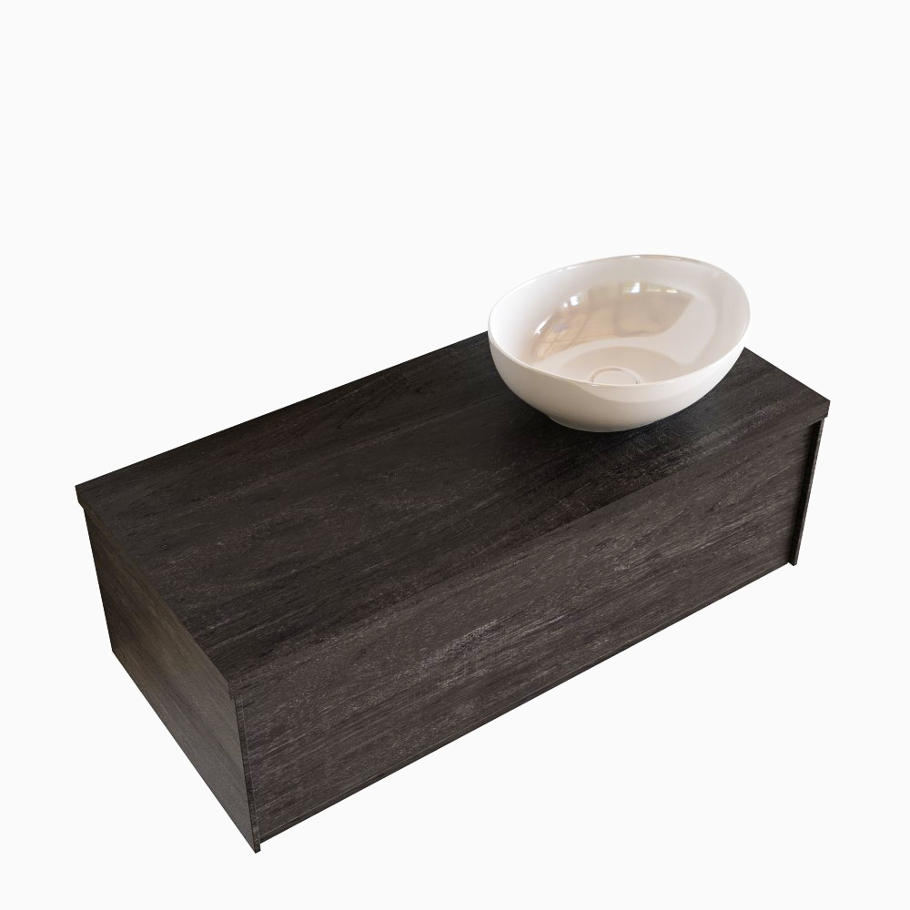 MONDIAZ LUSH 100cm mueble de baño Dark Brown 1 cajón lavabo BARCO Derecho sin orificio 4 MONDIAZ LUSH 100cm mueble de baño Dark Brown 1 cajón lavabo BARCO Derecho sin orificio - Imagen 4