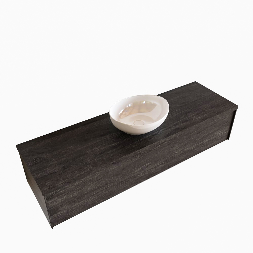 MONDIAZ LUSH 150cm mueble de baño Dark Brown 1 cajón lavabo BARCO Centro sin orificio 4 MONDIAZ LUSH 150cm mueble de baño Dark Brown 1 cajón lavabo BARCO Centro sin orificio - Imagen 4