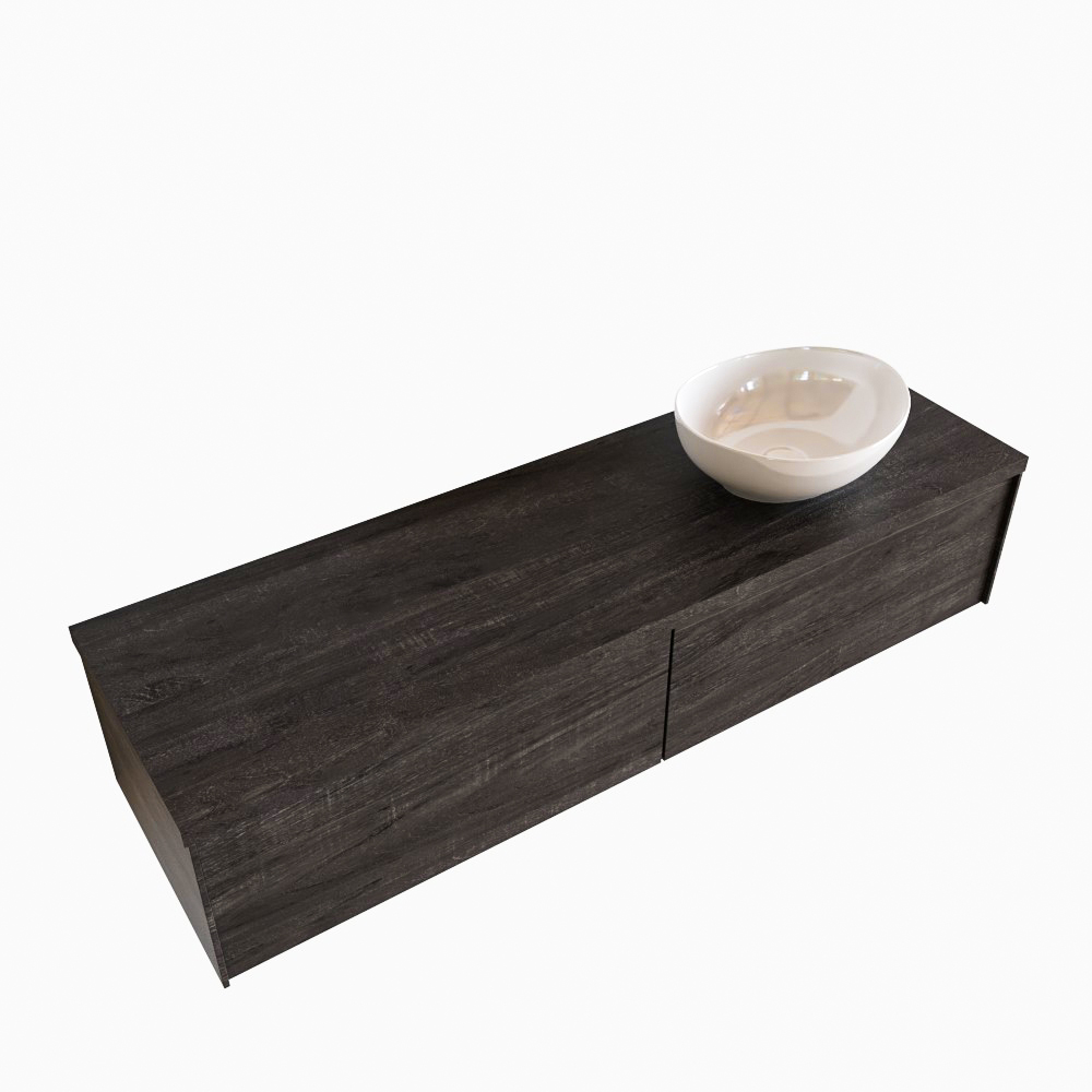 MONDIAZ LUSH 150cm mueble de baño Dark Brown 2 cajones lavabo BARCO Derecho sin orificio 4 MONDIAZ LUSH 150cm mueble de baño Dark Brown 2 cajones lavabo BARCO Derecho sin orificio - Imagen 4
